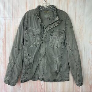 Carbon2Cobalt Utility Army Cargo Jacket Olive Green Gray (L)